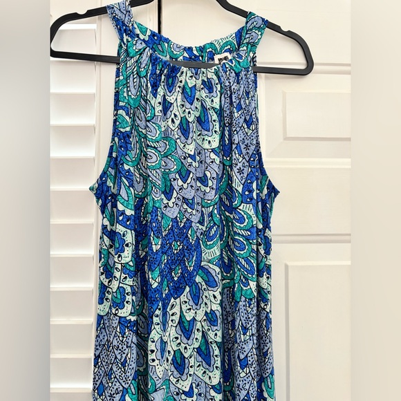 Anne Klein Blue and Green Maxi Dress size 14 - Picture 5 of 12